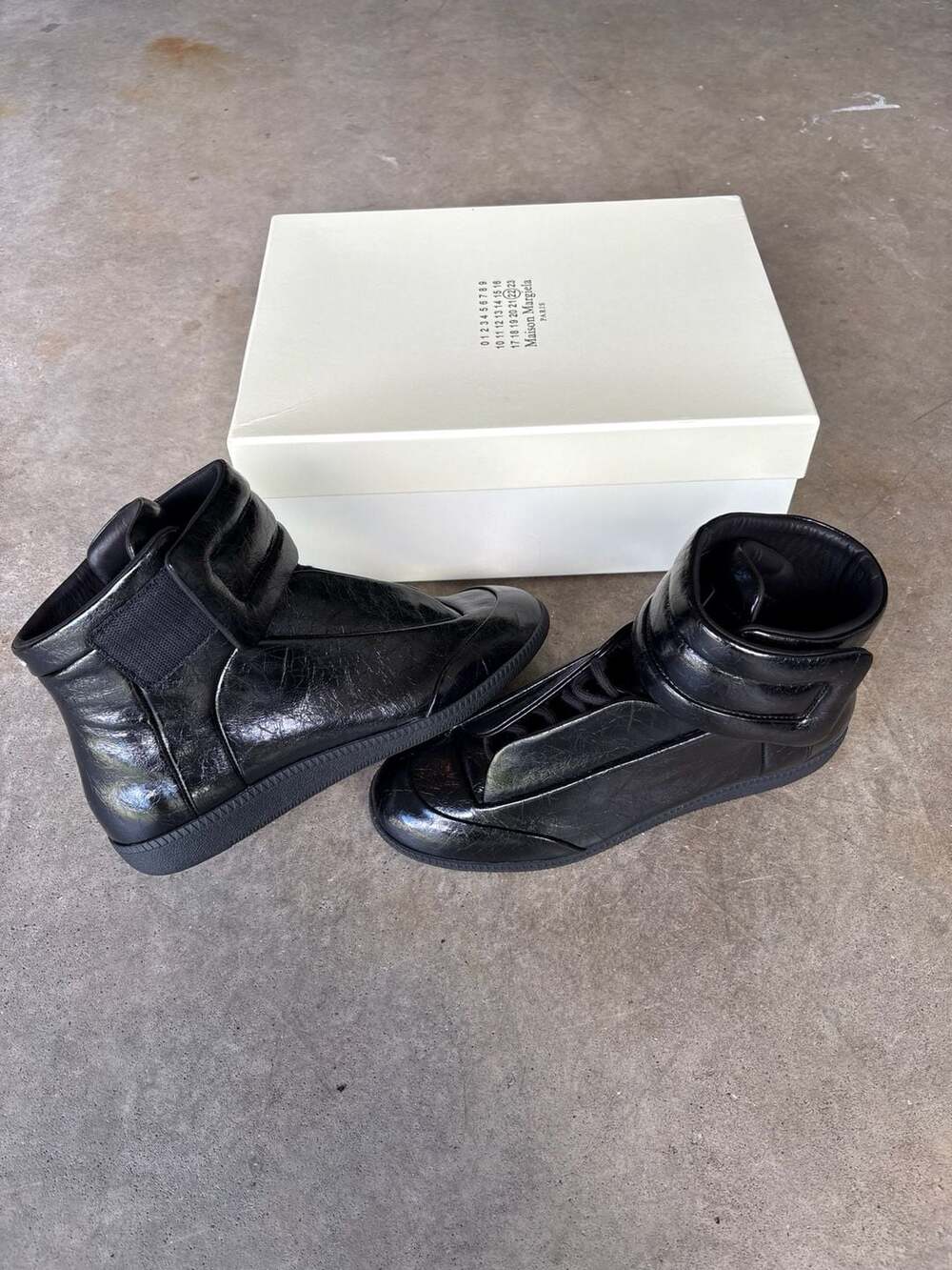 Maison Margiela Future Black Men US 9 / EU 42 Waxed Leather High Top Sneaker Lux